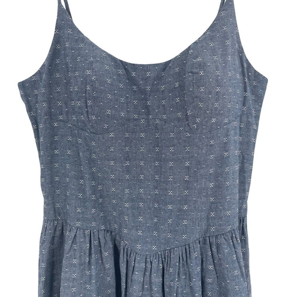 American Rag Chambray Double Ruffle Dress large - Picture 2 of 6